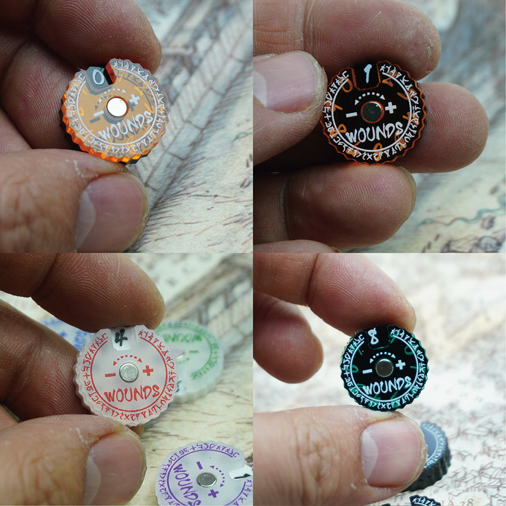 20mm Wounds Tracker 1 Set - Wargame Base World