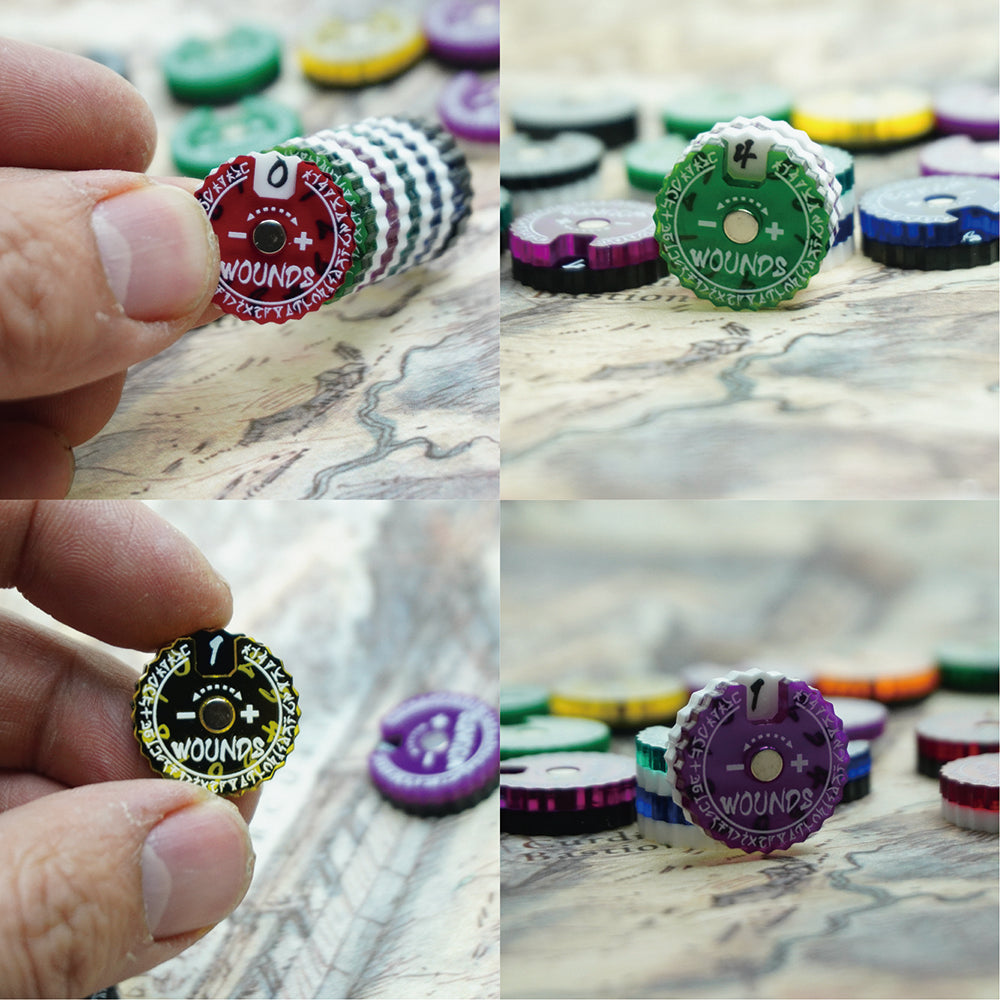 20mm Wounds Tracker 1 Set - Wargame Base World